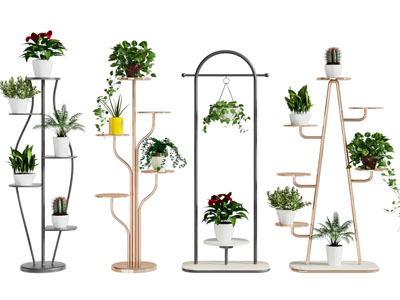 现代轻奢金属花架 盆景盆栽植物
