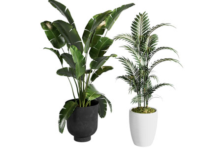 新中式中古绿植摆件