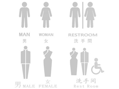 现代厕所导向牌