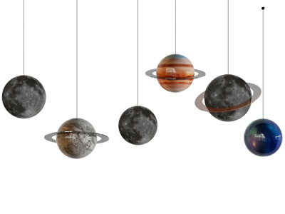 现代星球宇宙创意单头组合小吊灯