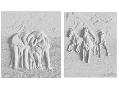 现代动物画 浮雕画