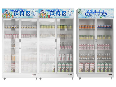 现代玻璃柜门商用冷饮柜 冰箱