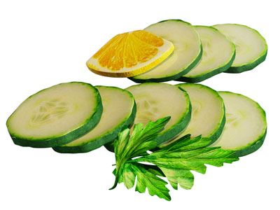 现代黄瓜柠檬切片 水果食物
