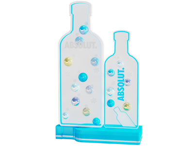 现代伏特加酒瓶造型发光美陈立牌