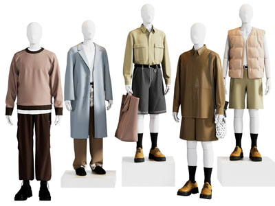 时装 展示 商场 橱窗 外套 服饰 服装店模特 男模特 手