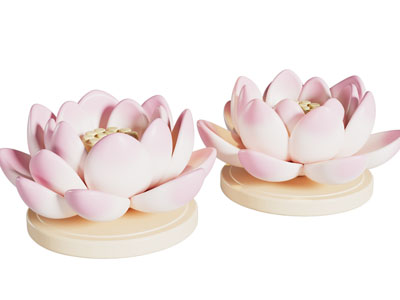 现代莲花桌面摆件