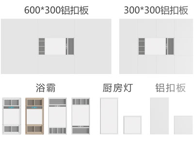 浴霸风暖 铝扣板吊顶 厨房灯