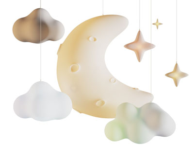 现代卡通月亮星星吊灯