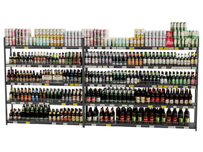 现代啤酒商店货架