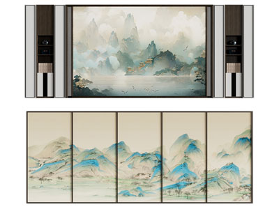 新中式玄关背景墙