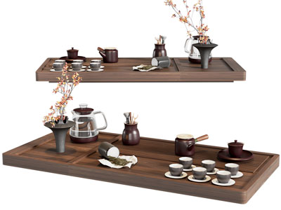 现代中古风茶盘 茶具杯子