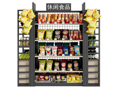 现代休闲食品货架 展柜