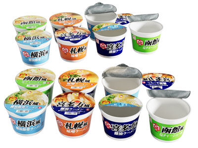 现代桶装泡面 方便面 水果食物