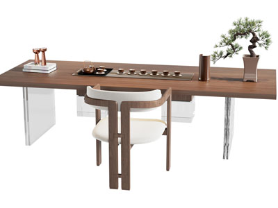 现代中古风茶桌椅组合