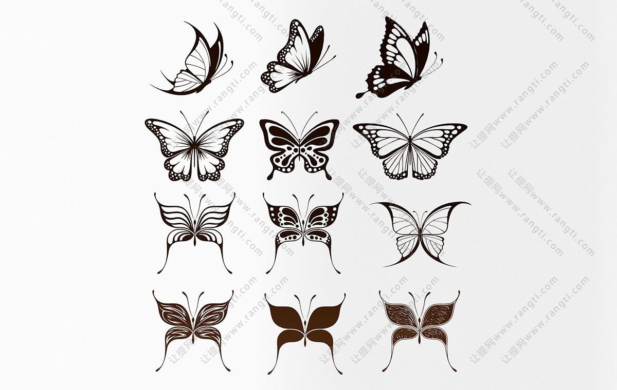 现代蝴蝶镂空雕花剪影装饰