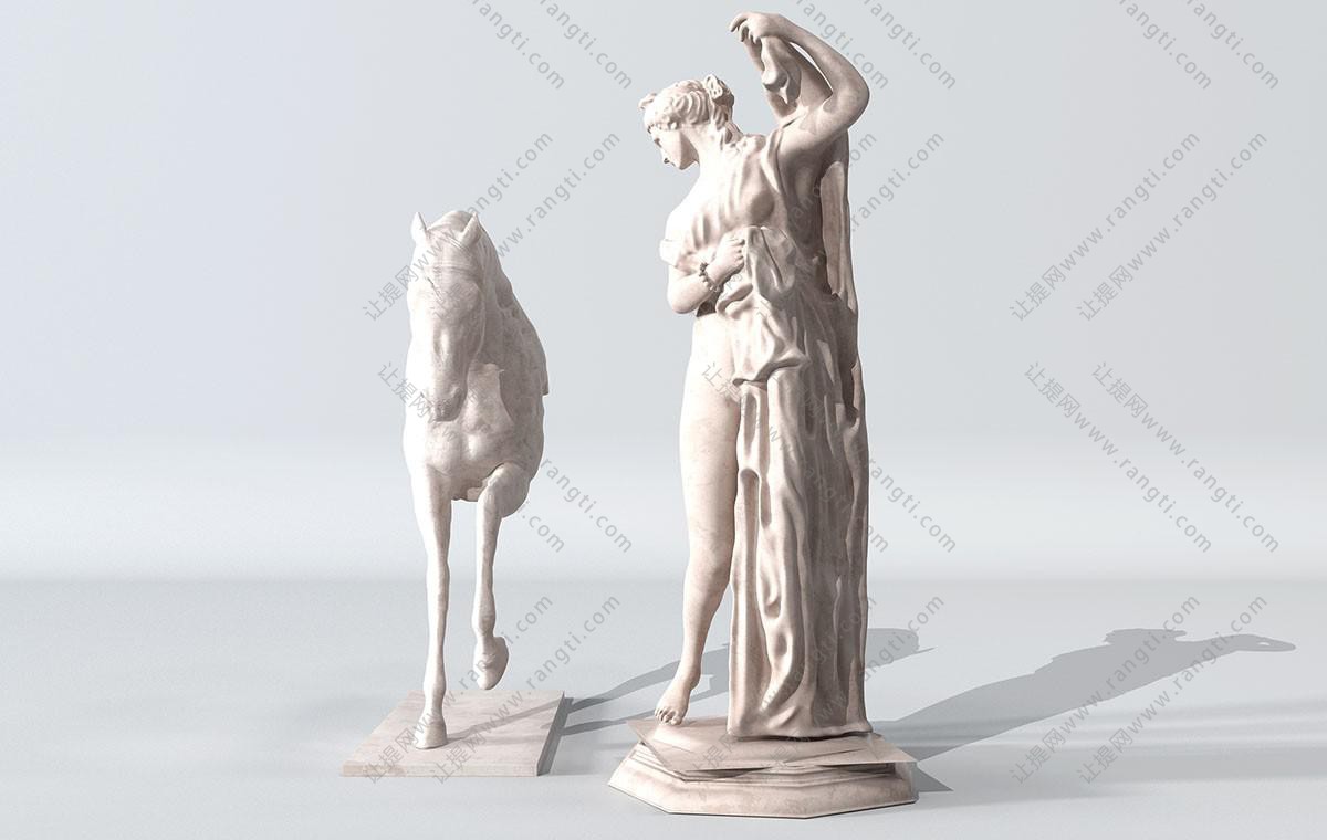 希腊女神雕像、马雕塑