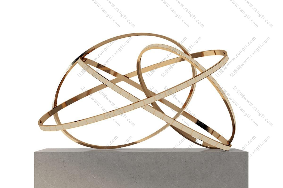 现代抽象几何圆形雕塑