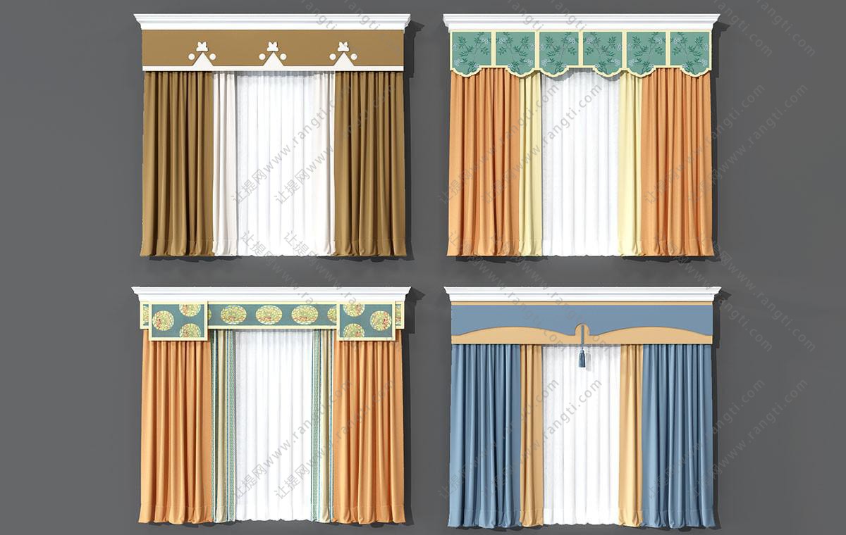 新中式纯色、套色窗帘、中式元素窗幔