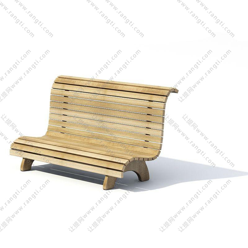 曲线、木质户外椅、长椅