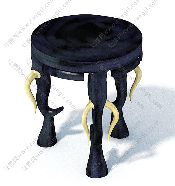 桌腿有牛角造型的圆桌