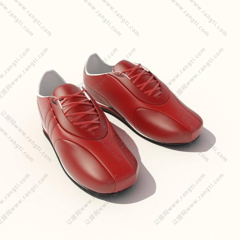 红色休闲皮鞋