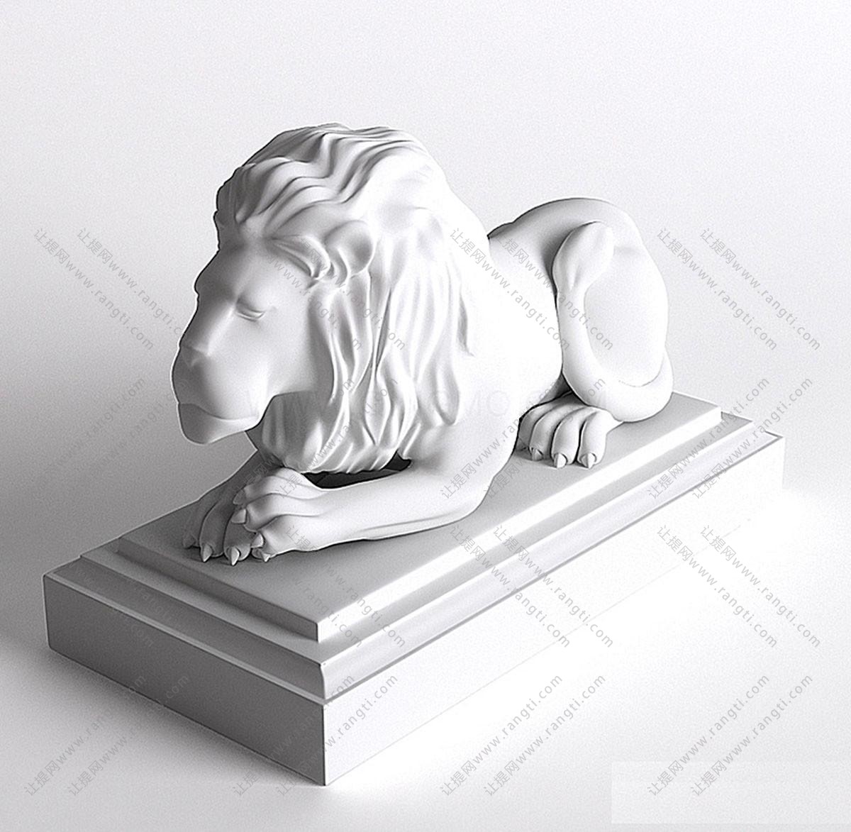 现代卧狮动物雕塑