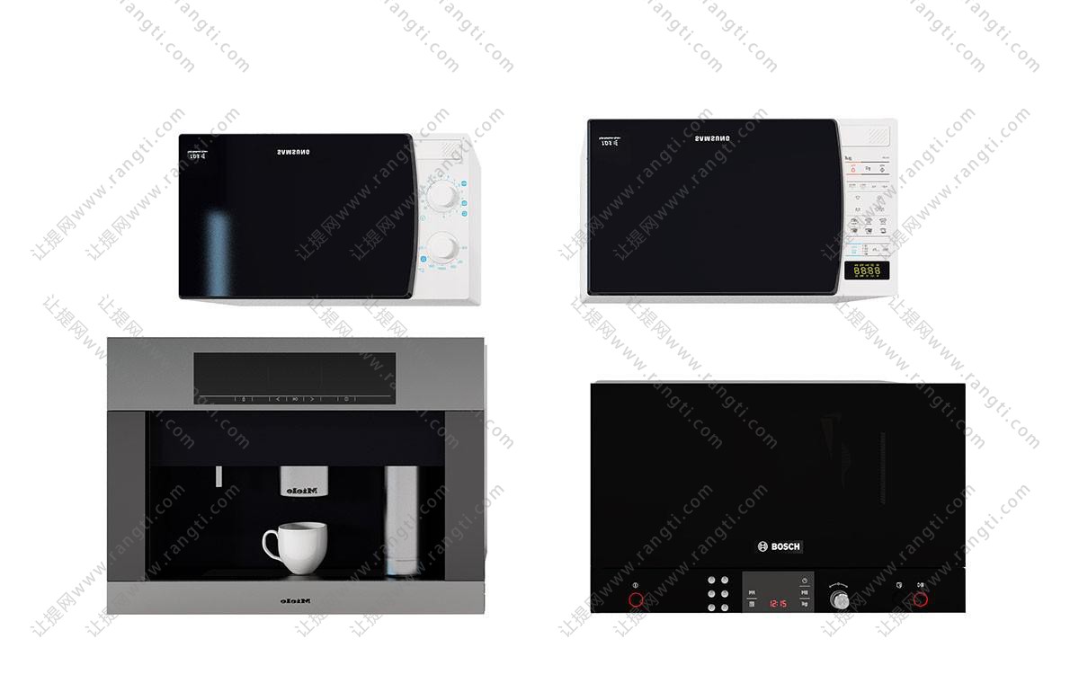 现代微波炉、烤箱厨房电器
