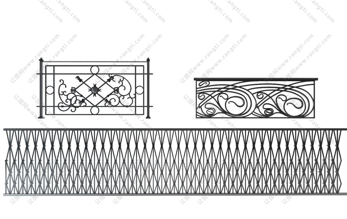 欧式黑色金属雕花护栏和栏杆