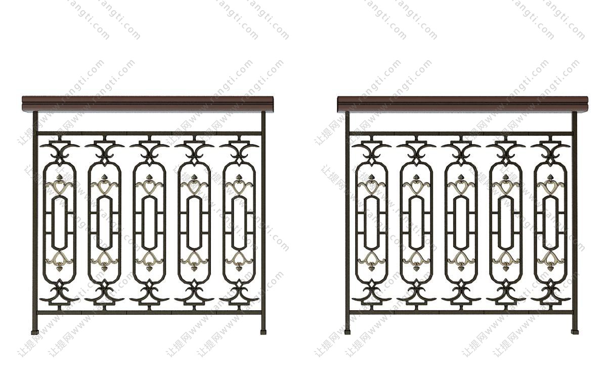 简欧套色铁艺雕花栏杆护栏、扶手