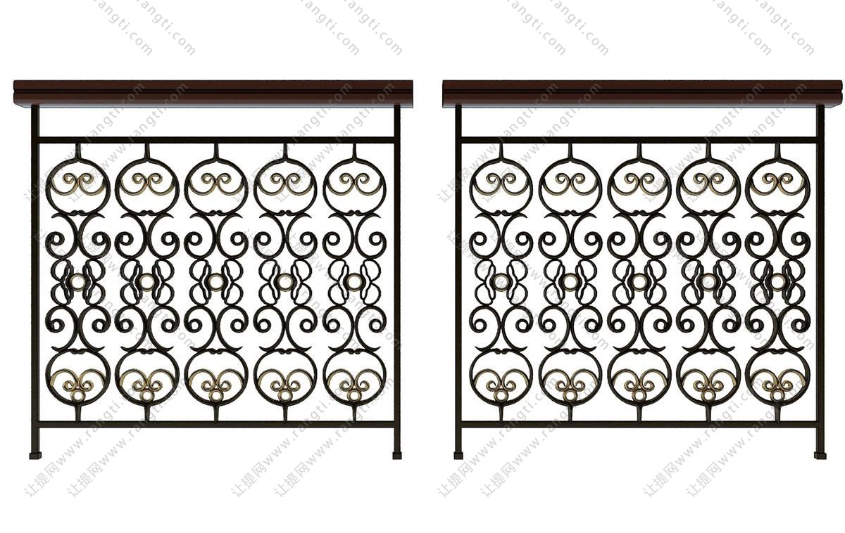 简欧铁艺枝蔓雕花栏杆护栏