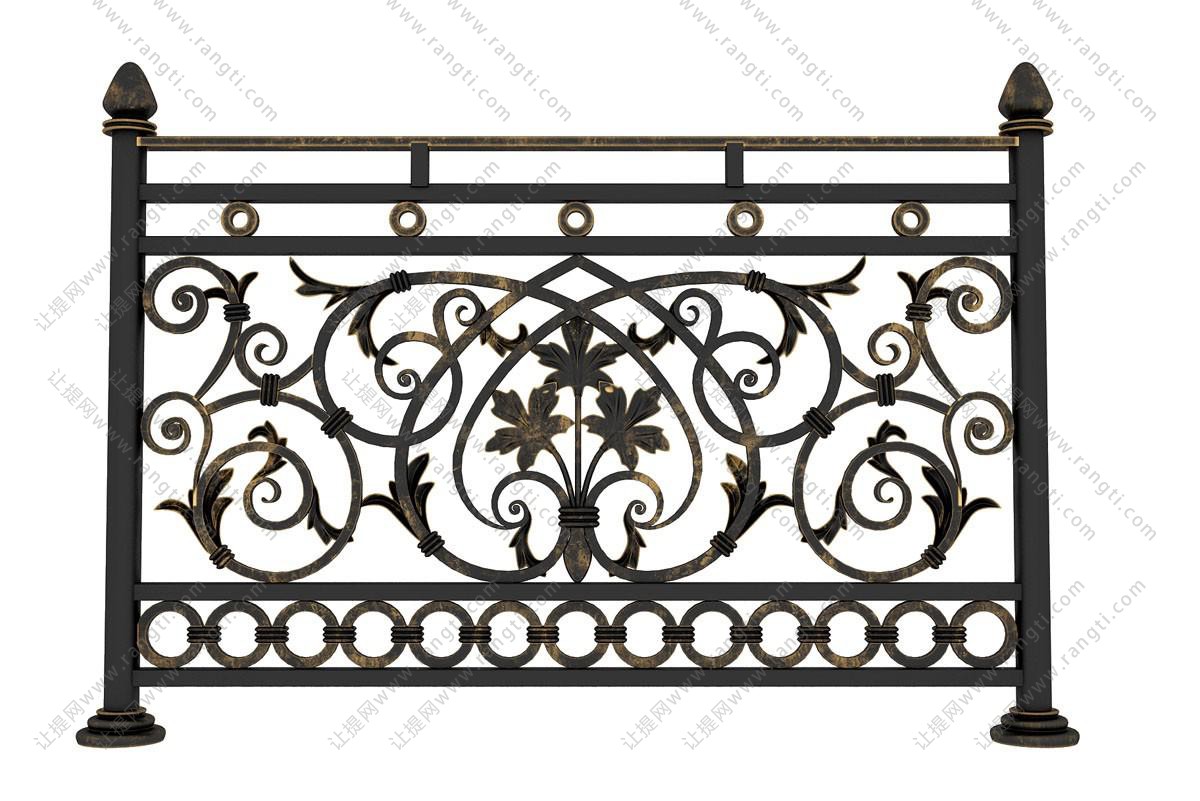 欧式古典铁艺枝叶雕花栏杆护栏