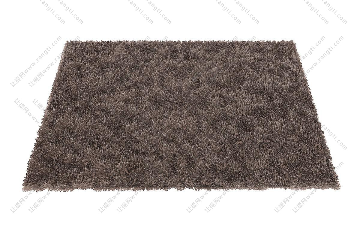 现代棕色毛发地毯
