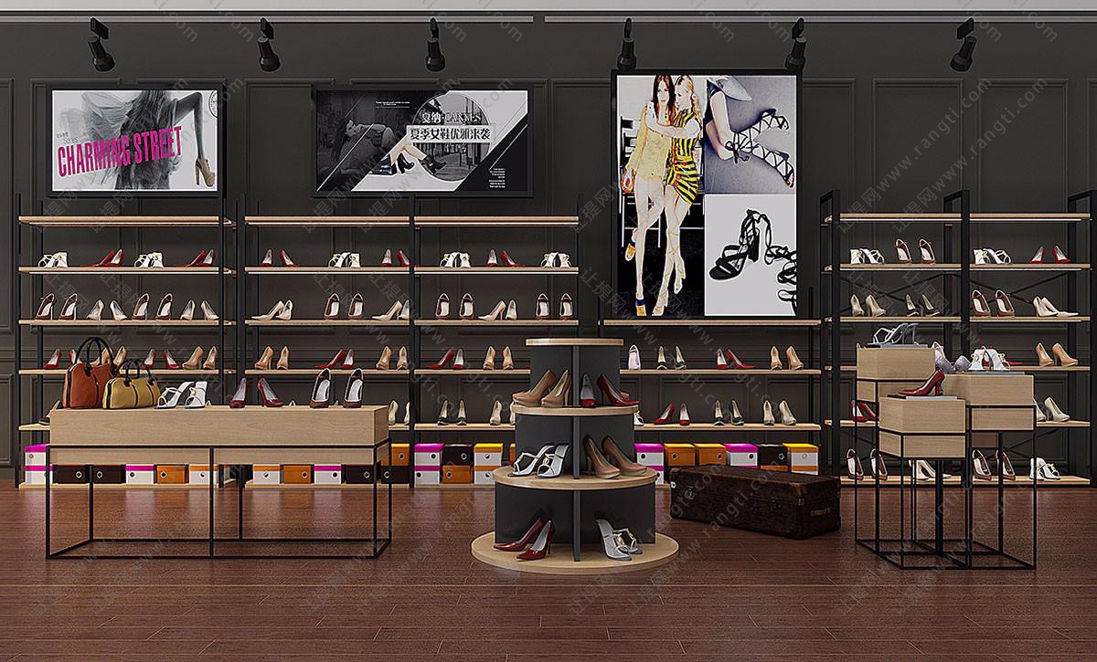 现代鞋店女式凉鞋专卖店展柜、货架