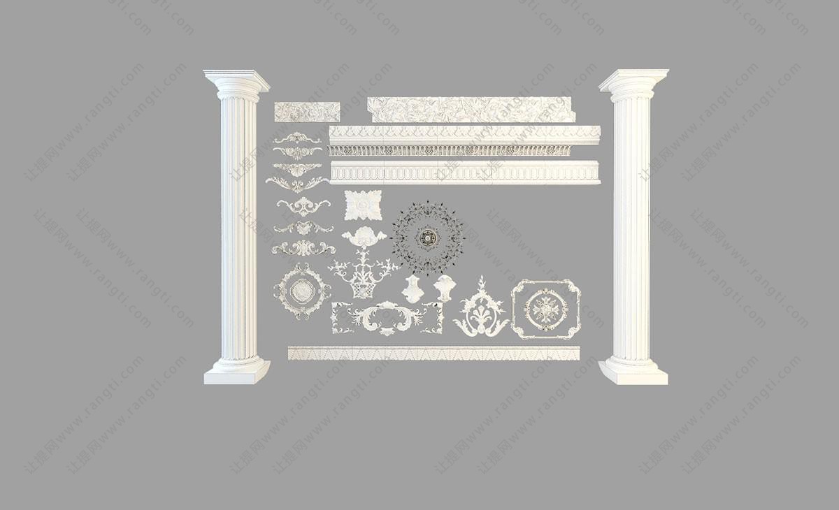 欧式雕花角线、罗马柱子