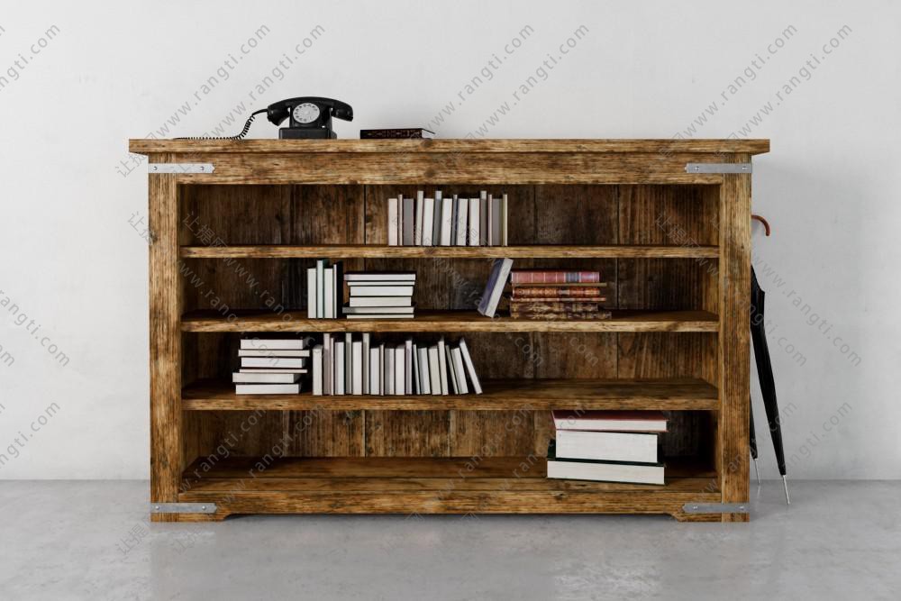 做旧废弃实木箱改造书架