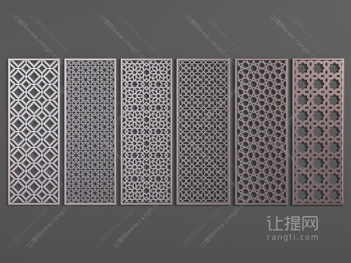 现代金属不同花型的镂空隔断