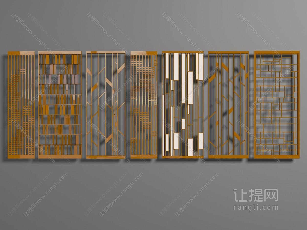 新中式金属镂空隔断