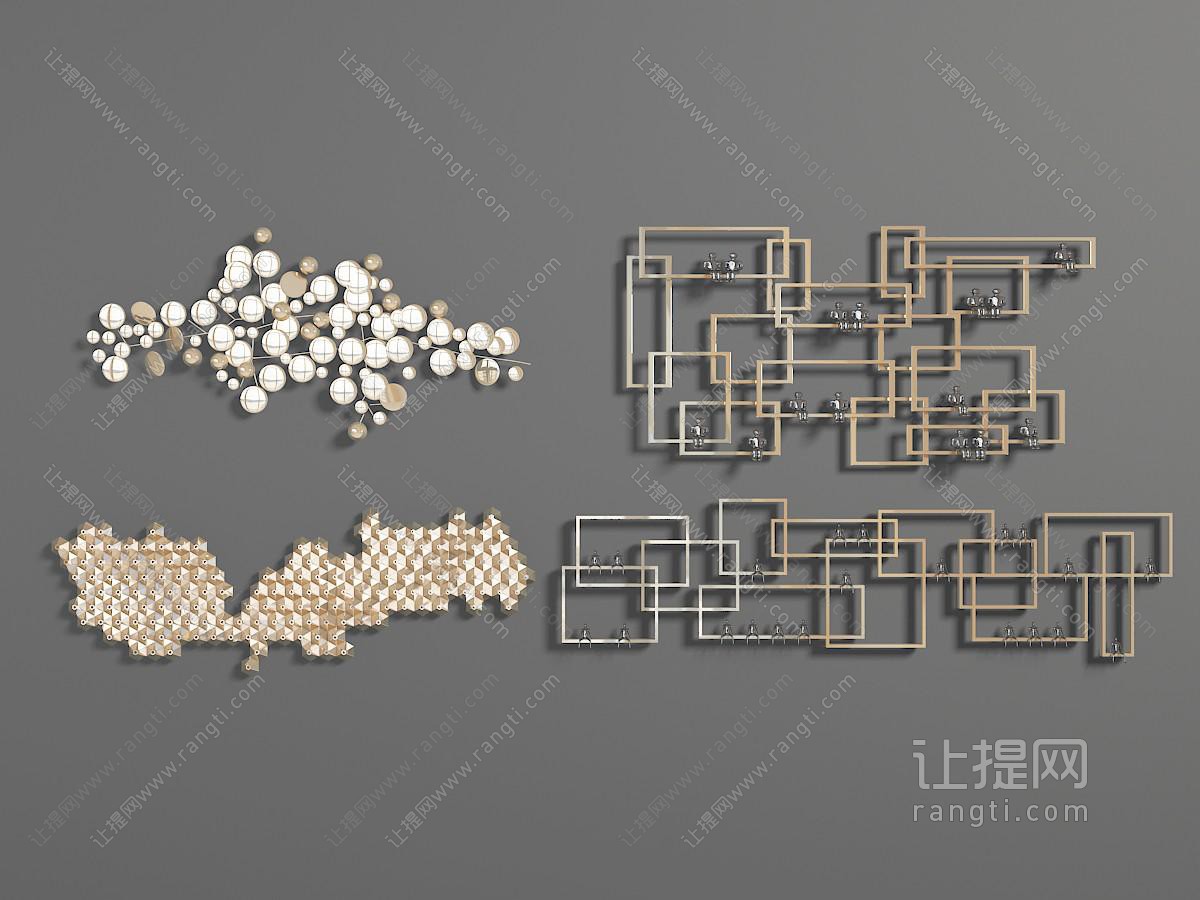 新中式墙面金属饰品挂件