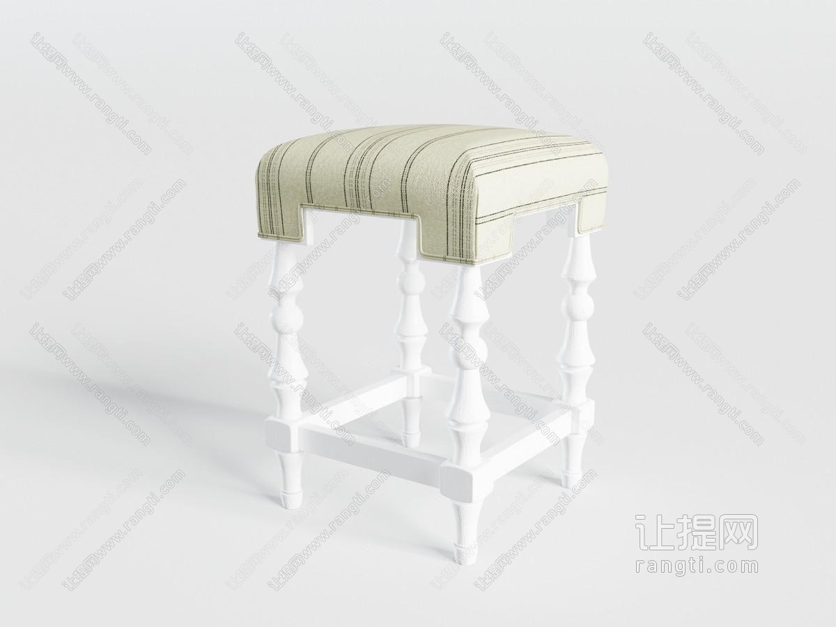 欧式雕花四脚方形坐凳