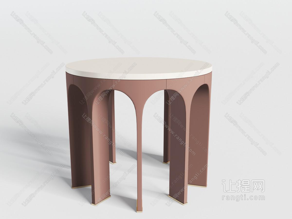 现代带拱形门洞装饰的圆形凳子