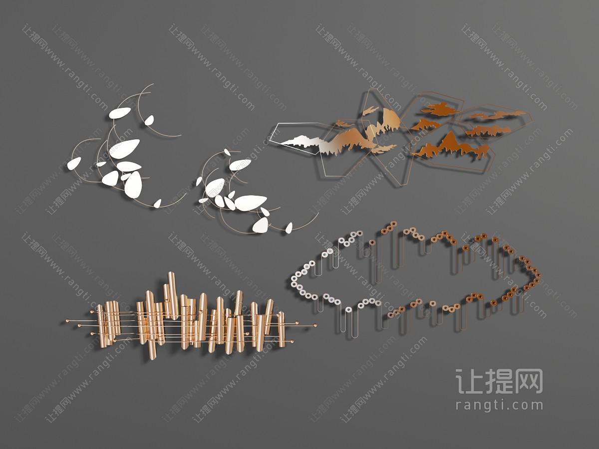 新中式金属墙面装饰挂件