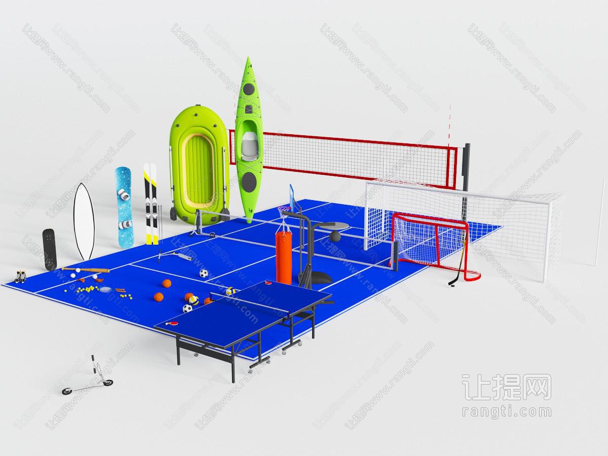 乒乓球桌、拦网、篮球体育器械设备