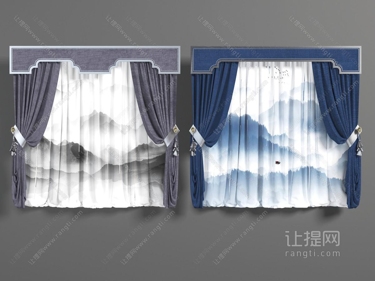 新中式窗帘窗纱