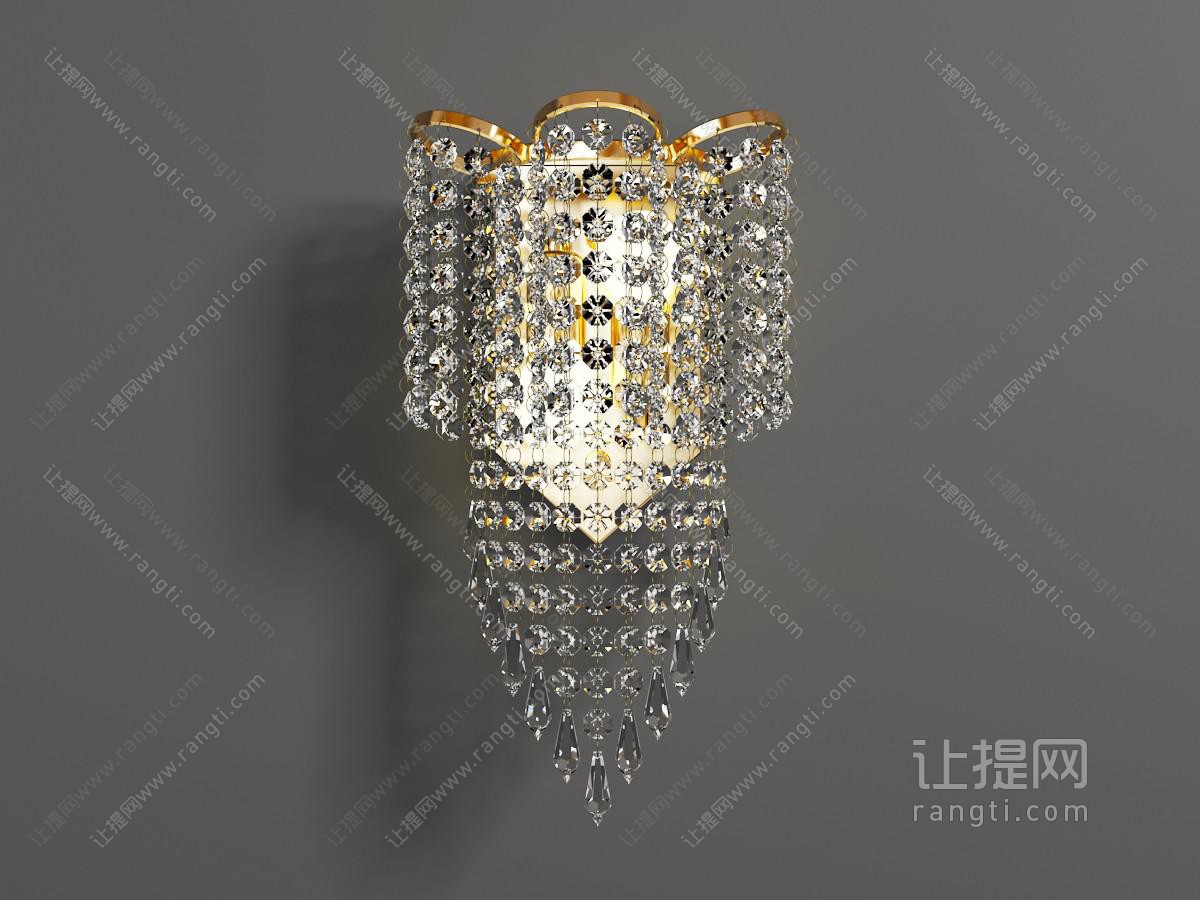 欧式水晶玻璃珠装饰的壁灯