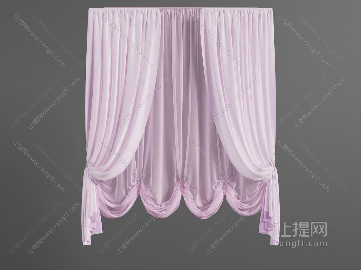 现代简欧粉色带花边的窗帘窗纱