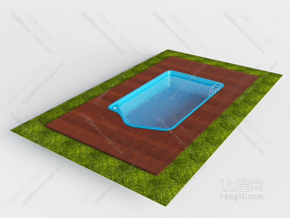 户外长方形游泳池