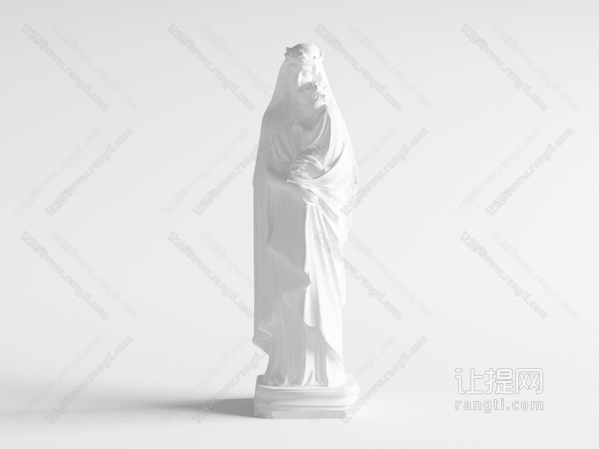 欧式白色石膏圣母玛利亚雕塑
