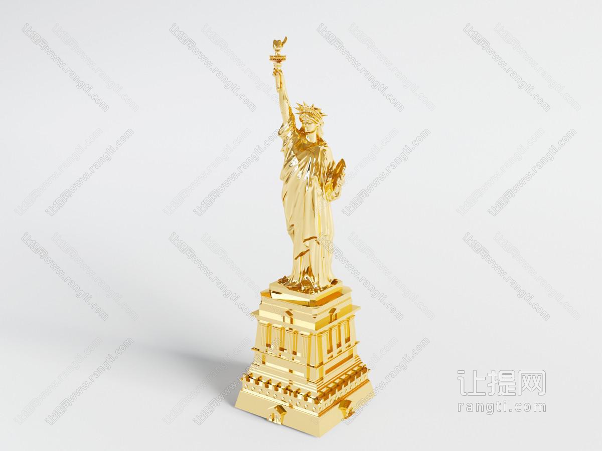 金色的美国自由女神雕塑