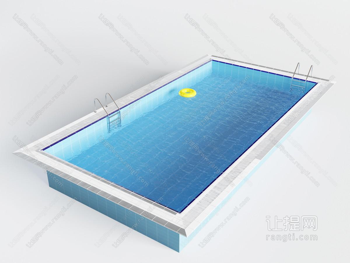 现代长方形游泳池体育健身设备