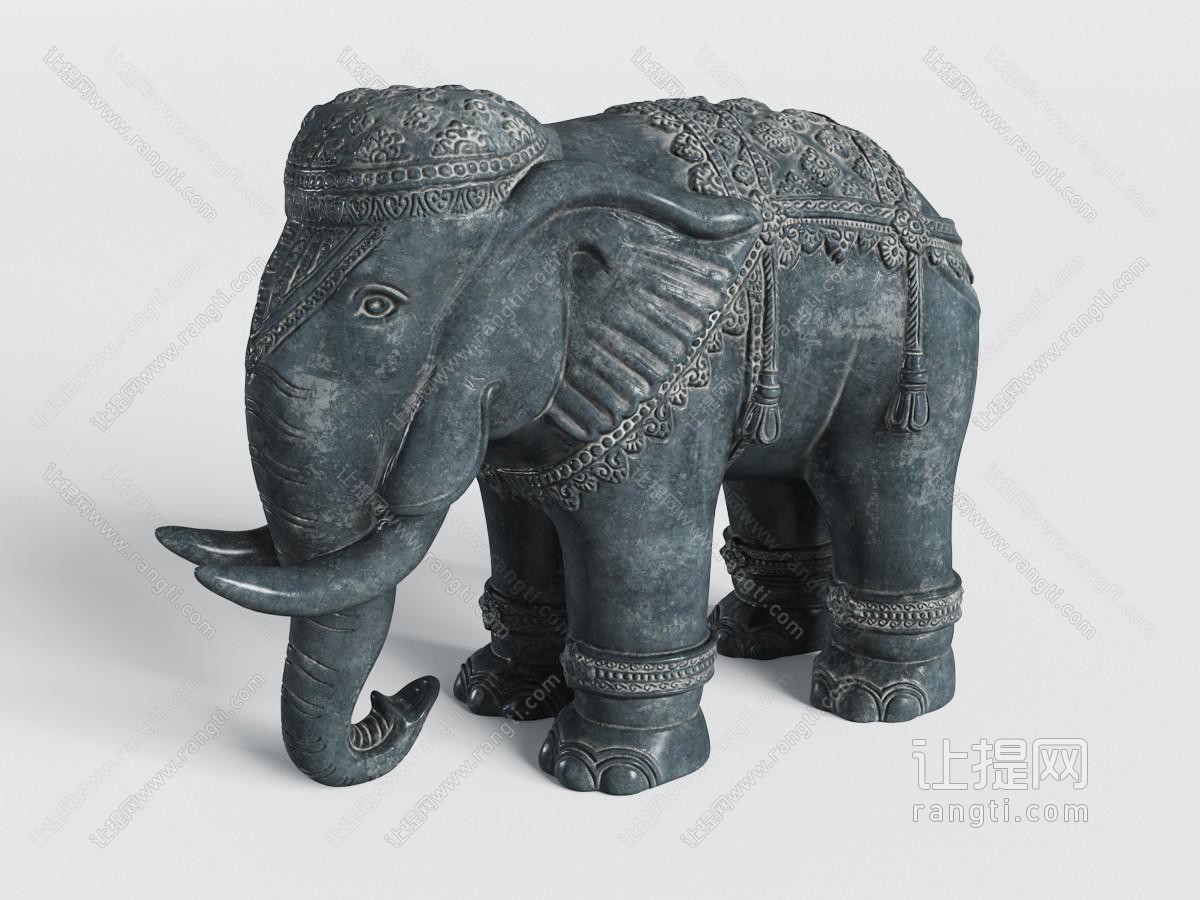大象石头雕塑
